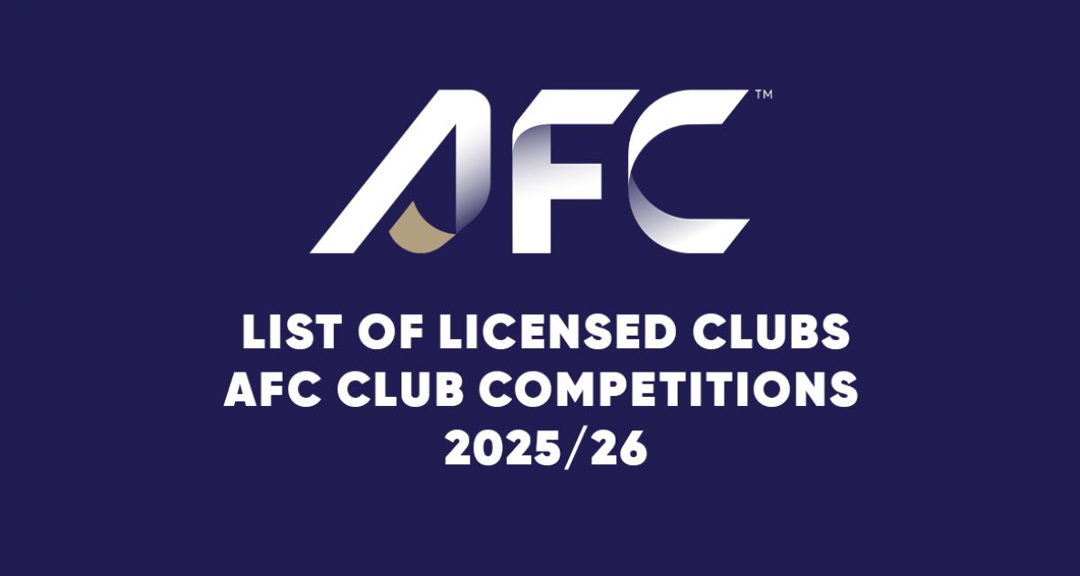 Official List of Licensed Clubs for AFC Club Competitions 2025/26